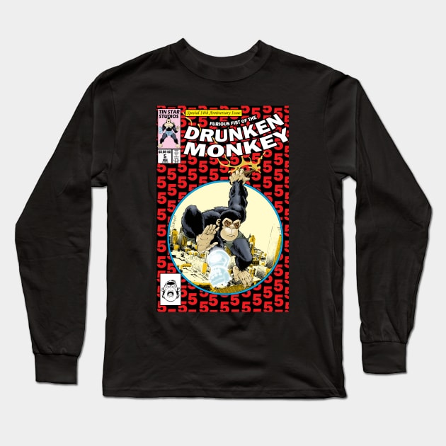 Drunken Monkey #5 Cover Long Sleeve T-Shirt by tinstar1